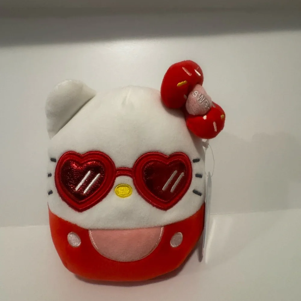 Hello Kitty Plush with Heart-Shaped Red Sunglasses